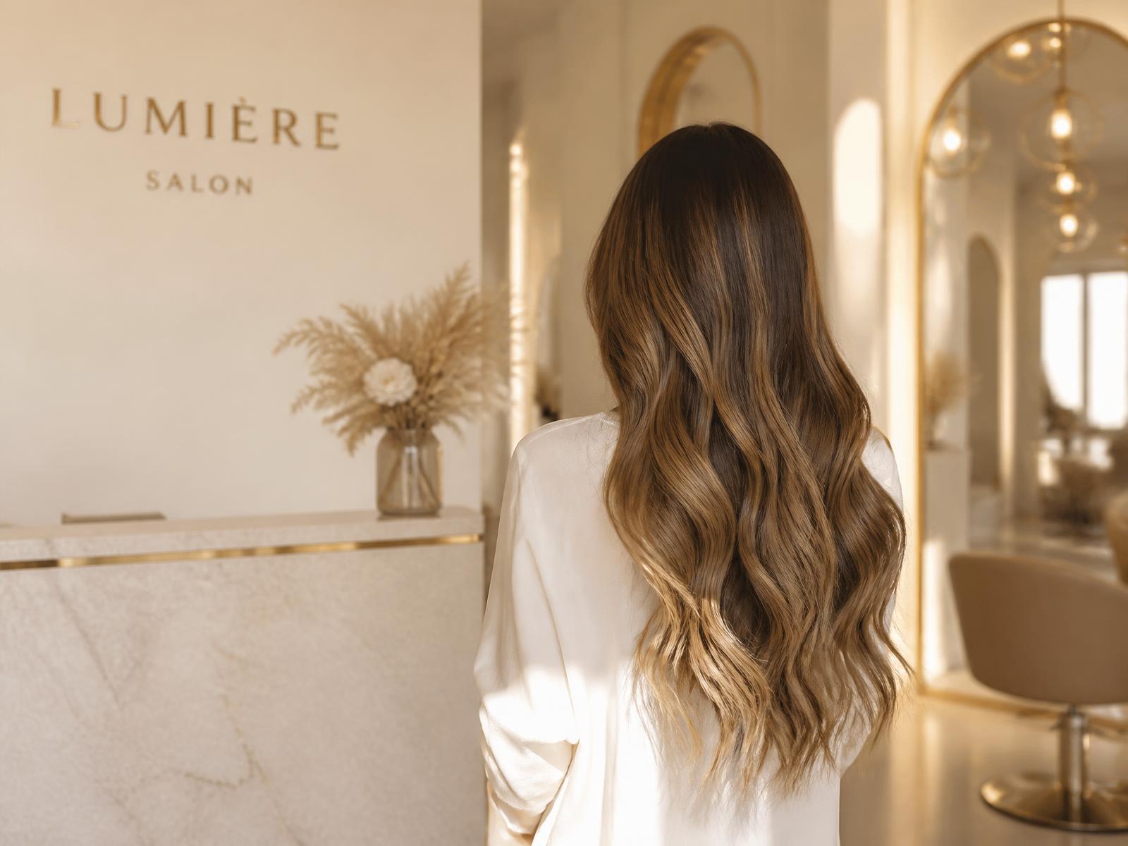 Kliente me flokë të gjata të stilizuara në Hair Studio Linda Ramaj